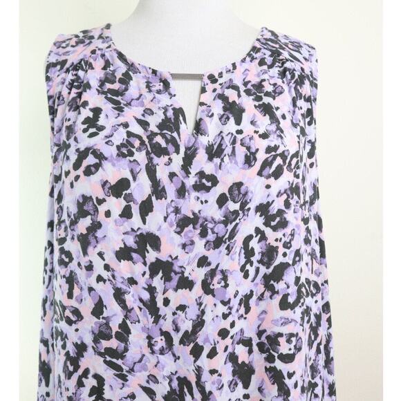 Torrid Size 3X Rayon Crepe Metal Tank Camo Wash Leopard Purple - Picture 8 of 11